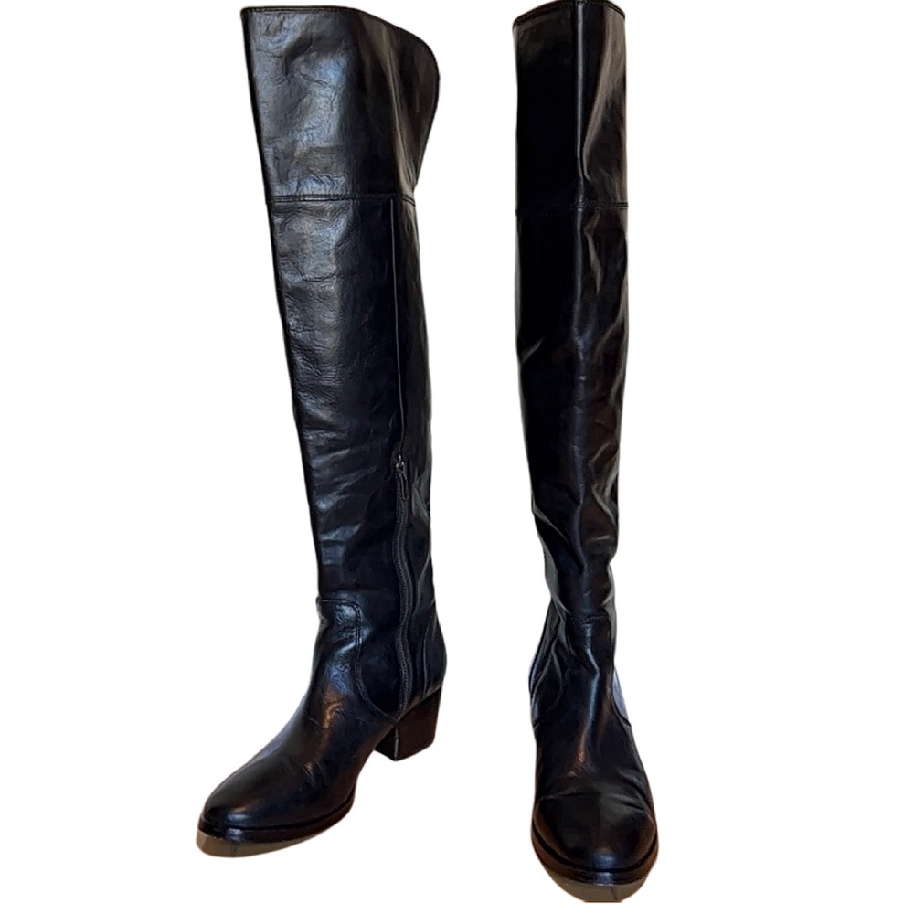 Frye Over-the-Knee Black Leather Boots